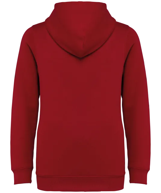NS405 - Ecologische kindersweater met rits en capuchon Hibiscus Red