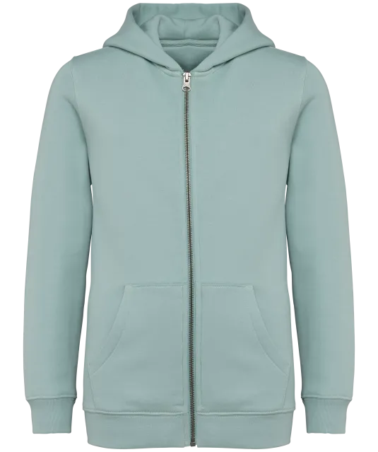 NS405 - Ecologische kindersweater met rits en capuchon Jade Green