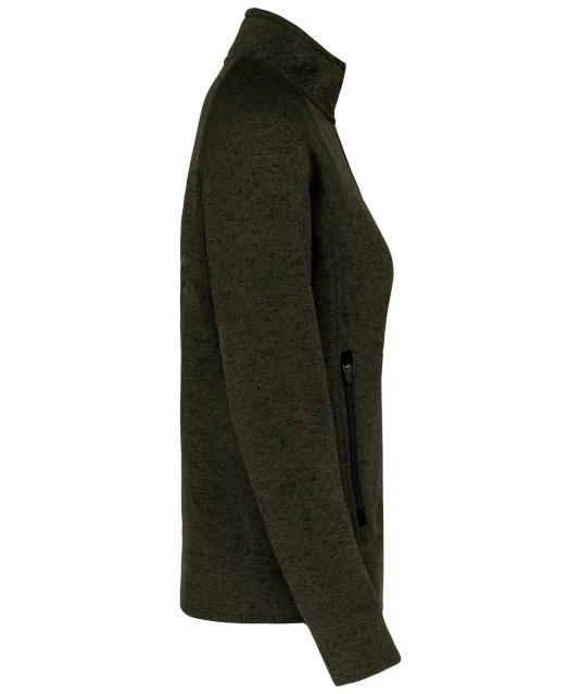 K9107 - Heather damesvest met rits Dark Khaki Melange