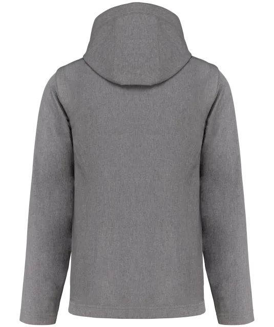 K422 - 3-laagse uniseks softshelljas met afneembare capuchon en mouwen Marl Grey