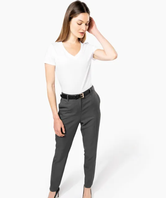 K3003 - Dames-t-shirt Supima® V-hals korte mouwen Black
