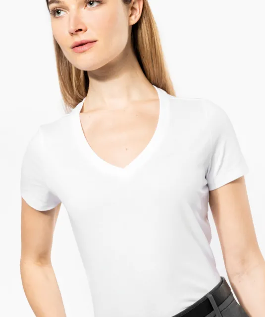K3003 - Dames-t-shirt Supima® V-hals korte mouwen Black