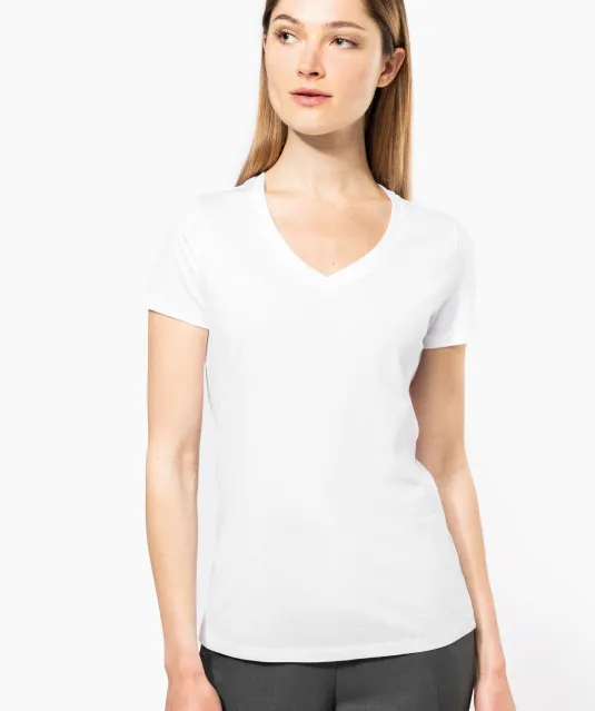 K3003 - Dames-t-shirt Supima® V-hals korte mouwen Black
