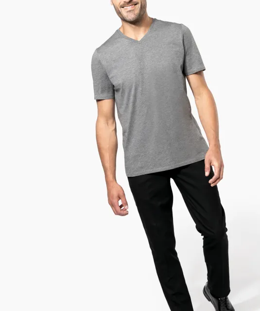 K3002 - Heren-t-shirt Supima® V-hals korte mouwen Black
