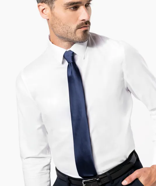 K522 - Getailleerd heren non-iron overhemd lange mouwen White