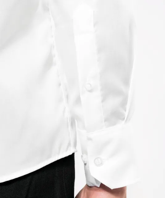 K522 - Getailleerd heren non-iron overhemd lange mouwen White