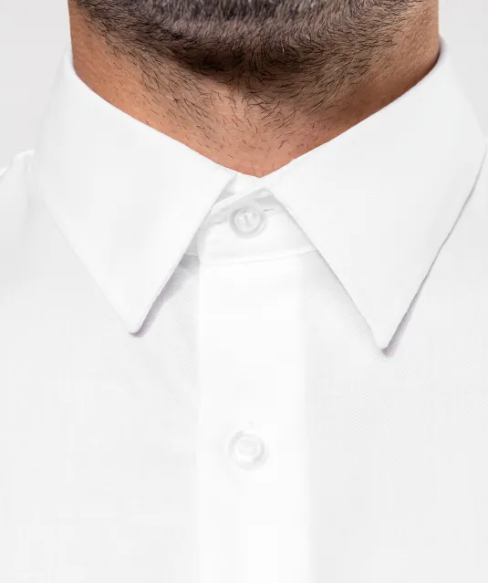 K522 - Getailleerd heren non-iron overhemd lange mouwen White