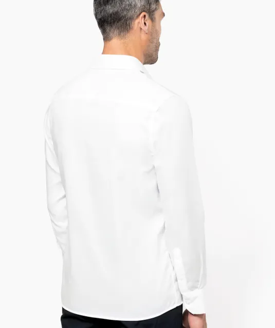 K522 - Getailleerd heren non-iron overhemd lange mouwen White