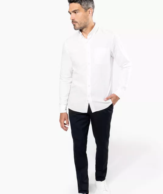 K516 - Heren Oxford overhemd lange mouwen Oxford Blue