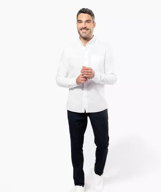 K516 - Heren Oxford overhemd lange mouwen Oxford Blue