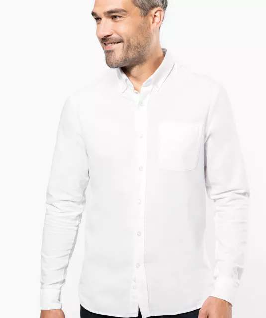 K516 - Heren Oxford overhemd lange mouwen Oxford Blue