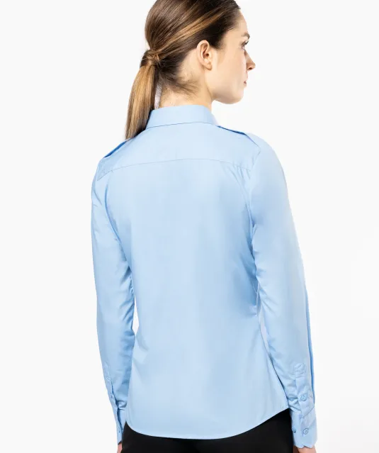 K506 - Damespilootoverhemd lange mouwen White