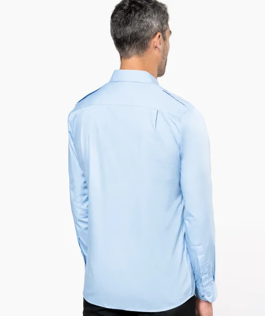 K505 - Herenpilootoverhemd lange mouwen White