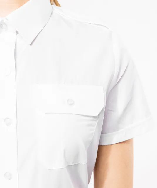 K504 - Damespilootoverhemd korte mouwen White