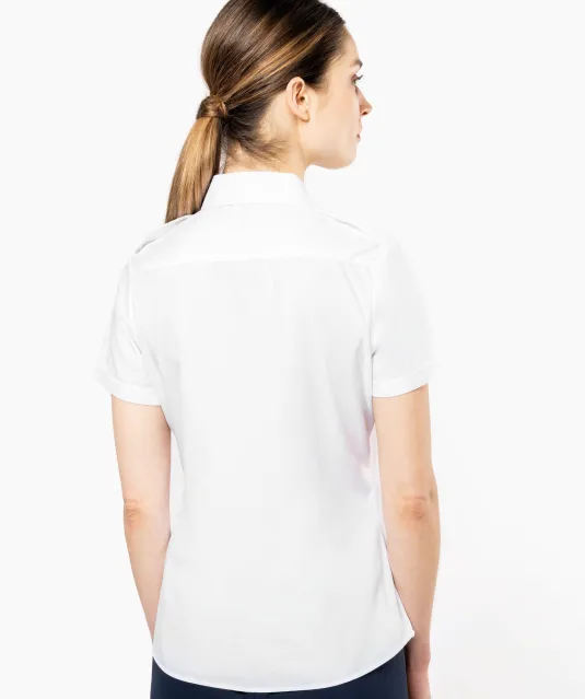 K504 - Damespilootoverhemd korte mouwen White