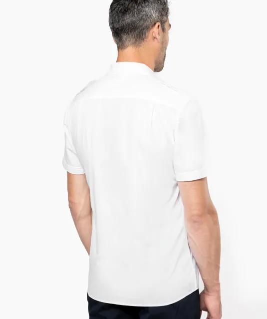 K503 - Herenpilootoverhemd korte mouwen White