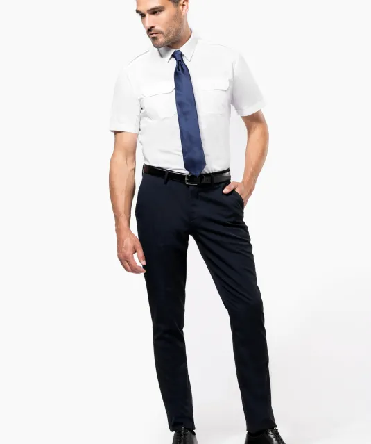 K503 - Herenpilootoverhemd korte mouwen White