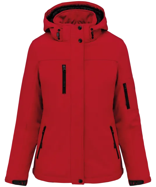 K651 - Gewatteerde softshell damesparka met capuchon Red