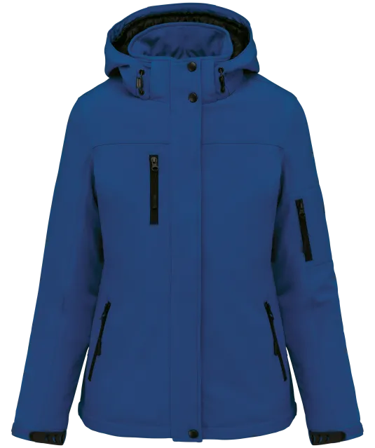 K651 - Gewatteerde softshell damesparka met capuchon Dark Royal Blue