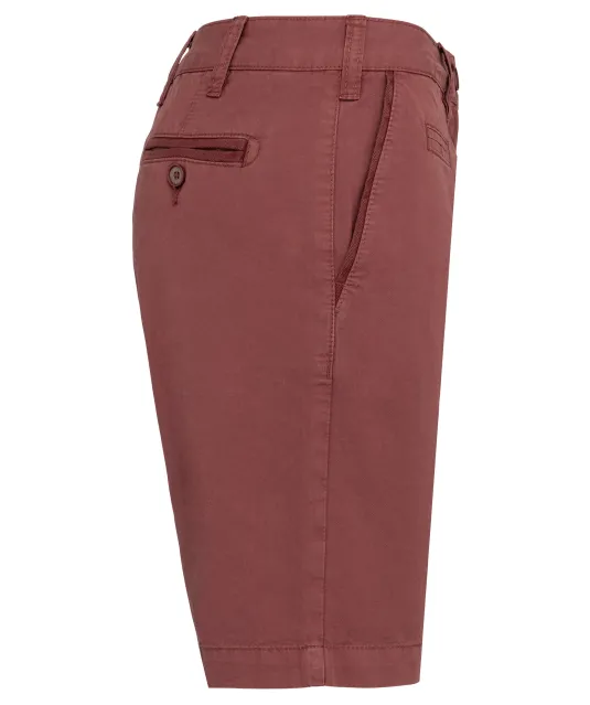 K753 - Damesbermuda met verwassen look Washed Marsala