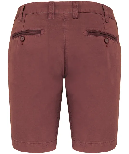 K753 - Damesbermuda met verwassen look Washed Marsala