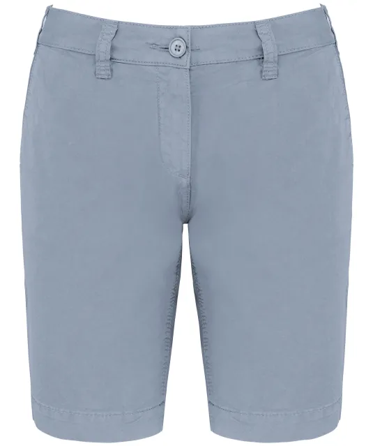 K753 - Damesbermuda met verwassen look Washed Smoky Blue