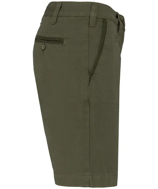 K753 - Damesbermuda met verwassen look Washed Light Khaki