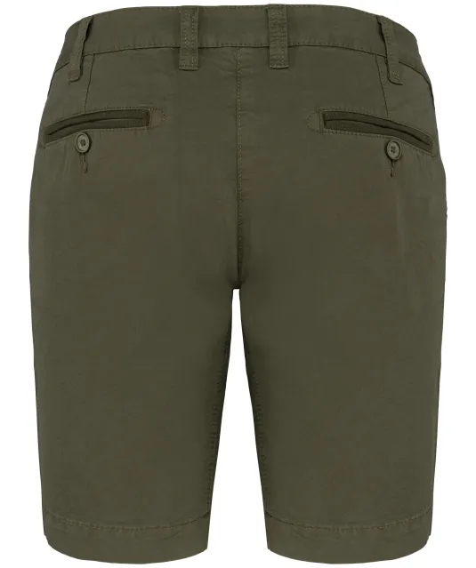K753 - Damesbermuda met verwassen look Washed Light Khaki