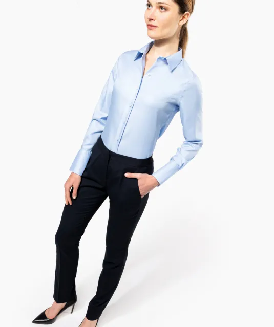 K538 - Dames non-iron blouse lange mouwen White