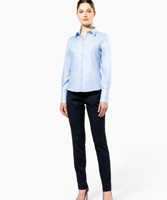 K538 - Dames non-iron blouse lange mouwen White