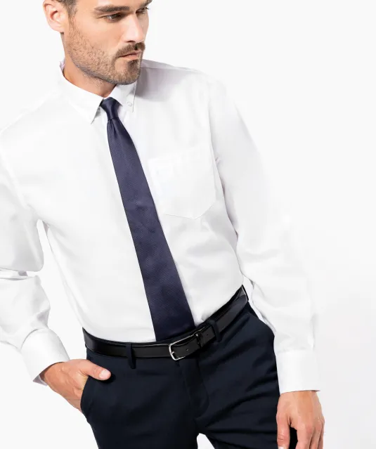 K537 - Heren non-iron overhemd lange mouwen White