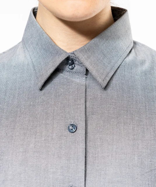 K536 - Dames Oxford blouse korte mouwen White