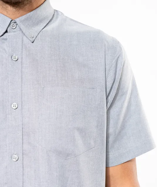 K535 - Heren Oxford overhemd korte mouwen White