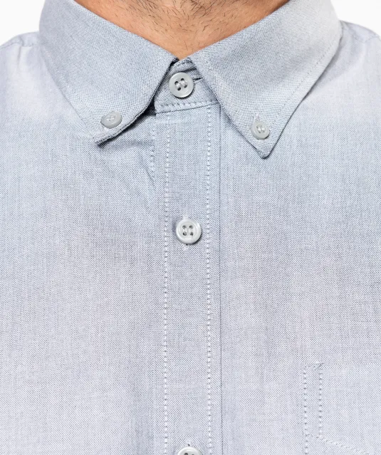 K535 - Heren Oxford overhemd korte mouwen White