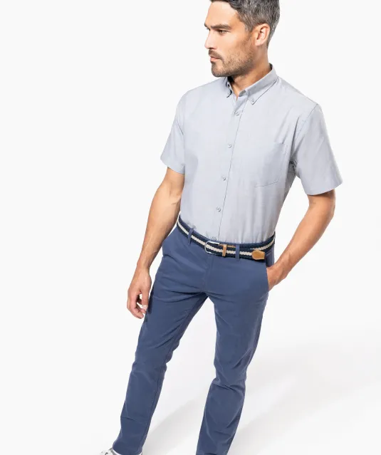 K535 - Heren Oxford overhemd korte mouwen White