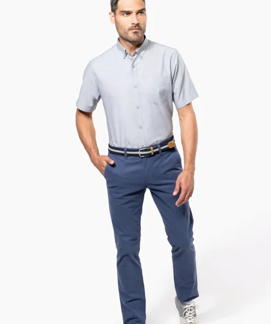 K535 - Heren Oxford overhemd korte mouwen White