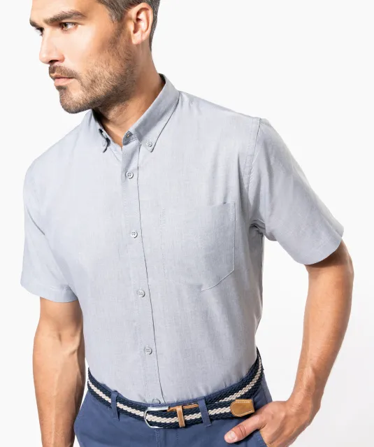 K535 - Heren Oxford overhemd korte mouwen White