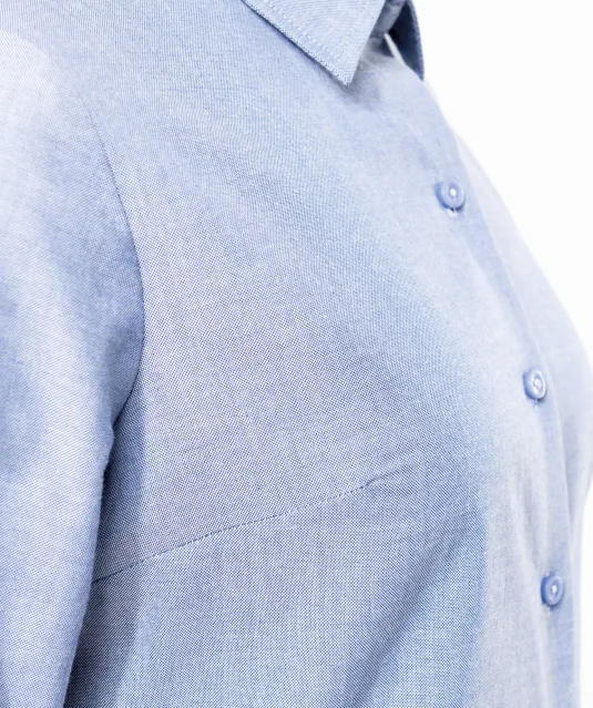 K534 - Dames Oxford blouse lange mouwen White