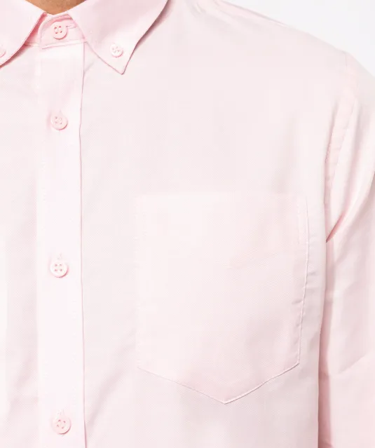 K533 - Heren Oxford overhemd lange mouwen White