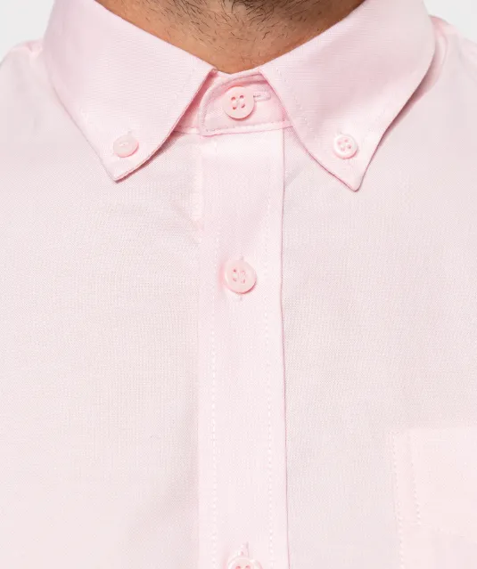 K533 - Heren Oxford overhemd lange mouwen White