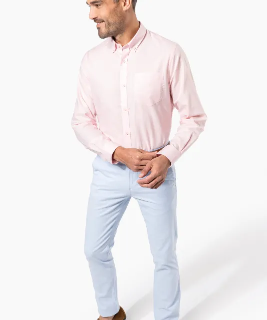 K533 - Heren Oxford overhemd lange mouwen White