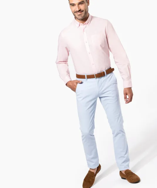 K533 - Heren Oxford overhemd lange mouwen White