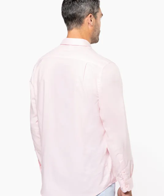 K533 - Heren Oxford overhemd lange mouwen White