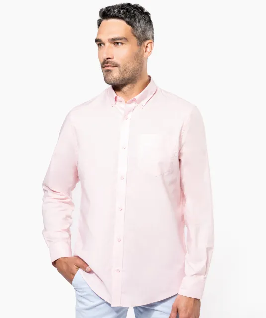 K533 - Heren Oxford overhemd lange mouwen White