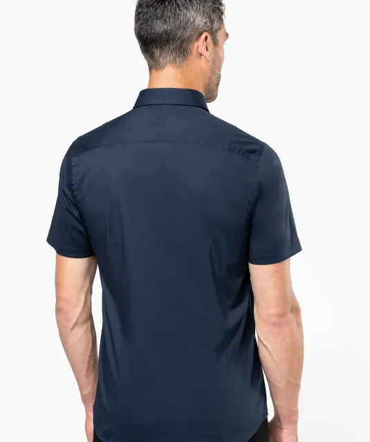 K531 - Heren stretch overhemd korte mouwen Black