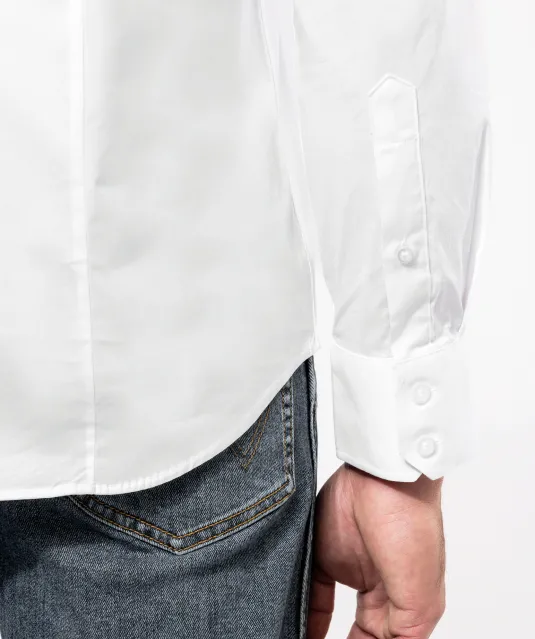 K529 - Heren stretch overhemd lange mouwen Black