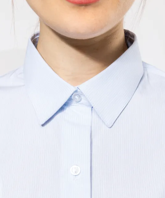 K510 - Damesblouse in popeline met lange mouwen White