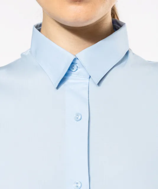 K530 - Dames stretch blouse lange mouwen Black