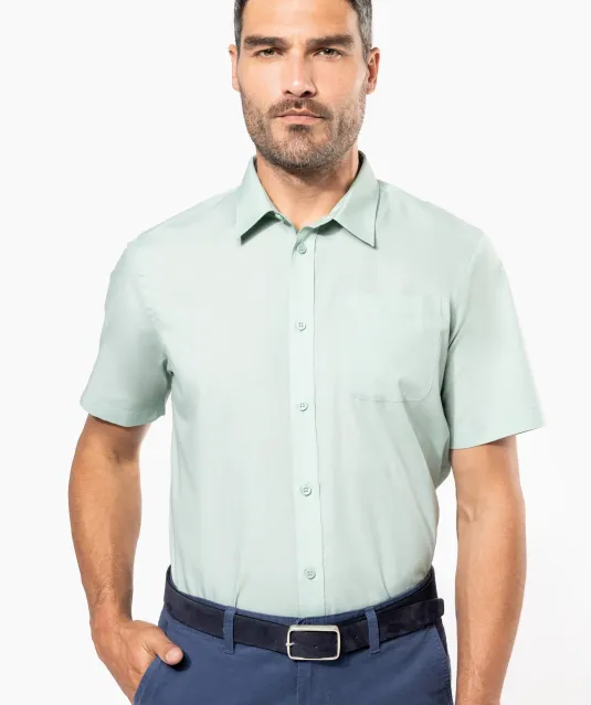 K551 - Overhemd in onderhoudsvriendelijk polykatoen-popeline korte mouwen heren White