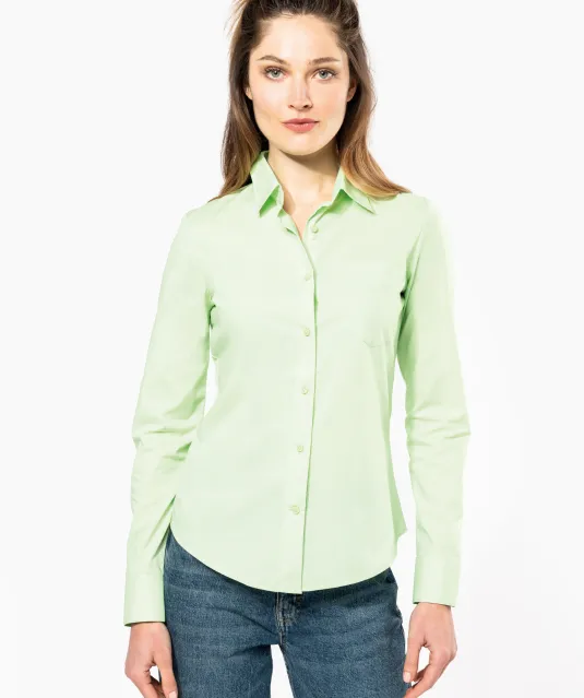 K549 - Overhemd in onderhoudsvriendelijk polykatoen-popeline dames White